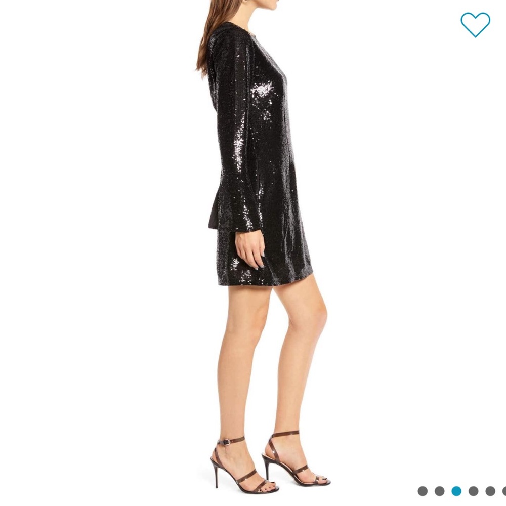 NWT Something Navy Long Sleeve Sequin Mini Dress - Picture 2 of 13